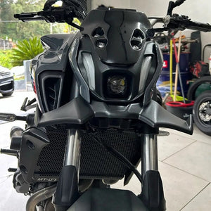 Planet Gates Motorcycle Accessories Black Naked Front Downforce Spoiler Winglet Aerodynamic Wing Kit Spoiler For YAMAHA MT 07 2021 2022 2023