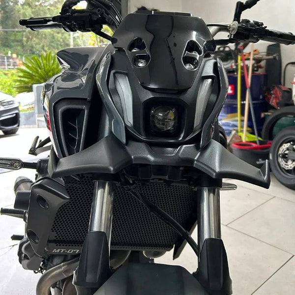 Planet Gates Motorcycle Accessories Black Naked Front Downforce Spoiler Winglet Aerodynamic Wing Kit Spoiler For YAMAHA MT 07 2021 2022 2023
