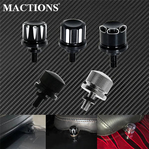 Planet Gates Motorcycle Black/Chrome Seat Bolt Tab Screw For Harley Touring Road King Street Glide Softail Dyna Sportster XL Street Bob 96-19