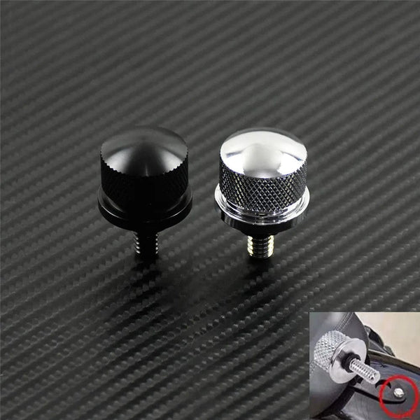 Planet Gates Motorcycle Black/Chrome Seat Bolt Tab Screw For Harley Touring Road King Street Glide Softail Dyna Sportster XL Street Bob 96-19