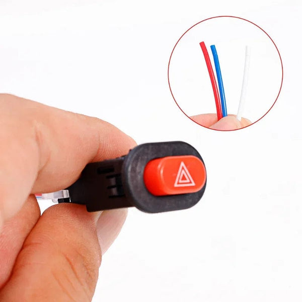 Planet Gates Motorcycle Double Flash Switch Hazard Light Switch Button Flash Warning Emergency Signal Lamp Electric Vehicle Modification Part