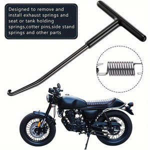 Planet Gates Motorcycle Exhaust Pipe Spring Hook T Shaped Hand-held Puller Repair Tool Universal Motor Accessories