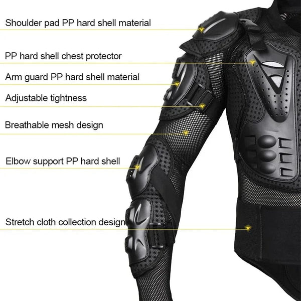 Planet Gates Motorcycle Full Body Armor Jacket spine chest protection gear Motocross Motos Protector Motorcycle Jacket Armour for Men Women