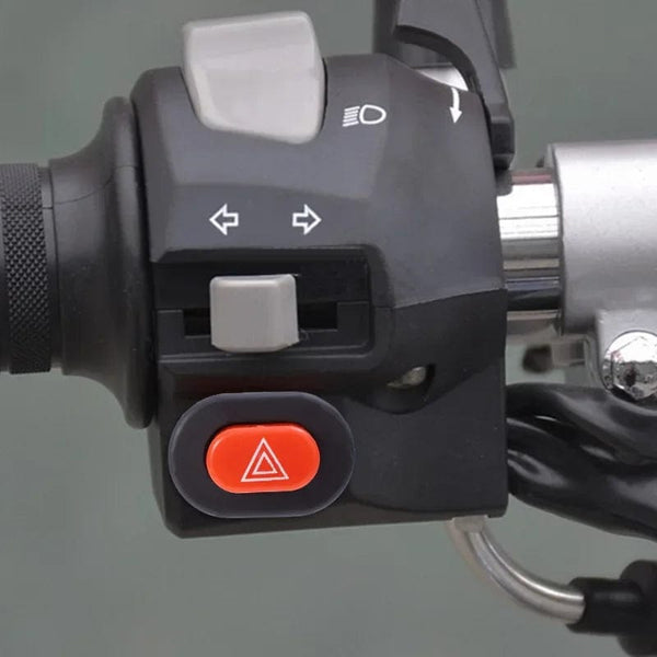Planet Gates Motorcycle Hazard Light Switch Double Flashing Warning Flasher Emergency Signal Wires for Motorcycle E-scooter Electric Vehicles