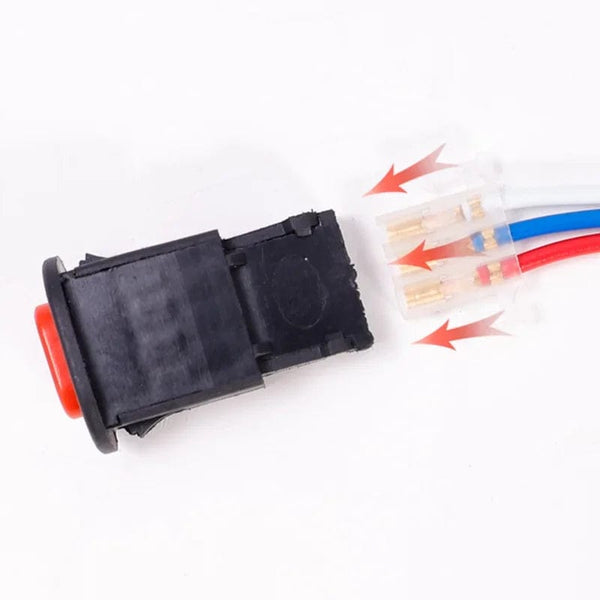 Planet Gates Motorcycle Hazard Light Switch Double Flashing Warning Flasher Emergency Signal Wires for Motorcycle E-scooter Electric Vehicles