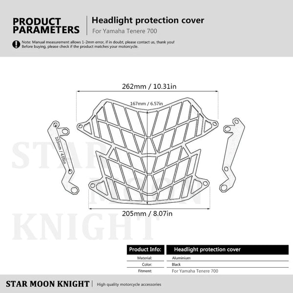 Planet Gates Motorcycle Headlight Head Light Guard Protector Cover Protection Grill for Yamaha Tenere 700 TENERE 700 Tenere700