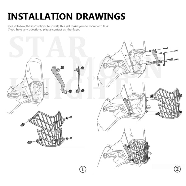 Planet Gates Motorcycle Headlight Head Light Guard Protector Cover Protection Grill for Yamaha Tenere 700 TENERE 700 Tenere700