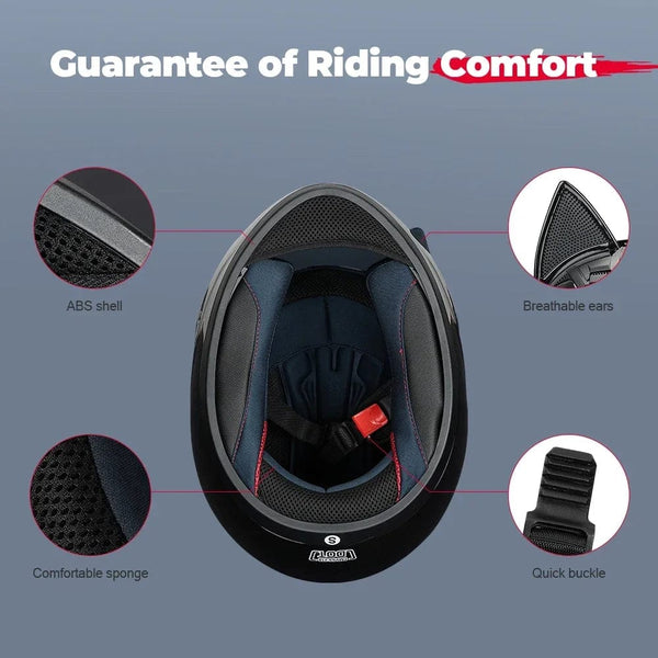 Planet Gates Motorcycle Helmet Full Face Cat Ear Detachable DOT Certification Safety Moto Helmet For Women Men Breathable Gift For Girlfriend