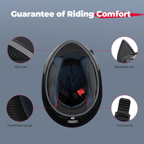 Planet Gates Motorcycle Helmet Full Face Cat Ear Detachable DOT Certification Safety Moto Helmet For Women Men Breathable Gift For Girlfriend