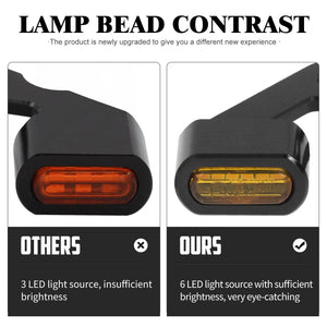 Planet Gates Motorcycle Mini LED Turn Signals Indicators Running Blinker Amber Light With E Mark Handle Grip Lamp For Harley Softail Touring