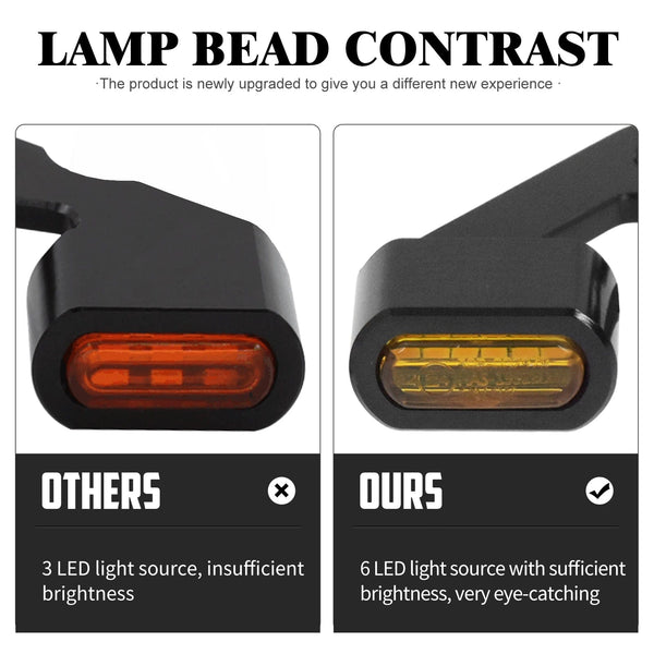 Planet Gates Motorcycle Mini LED Turn Signals Indicators Running Blinker Amber Light With E Mark Handle Grip Lamp For Harley Softail Touring