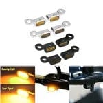 Planet Gates Motorcycle Mini LED Turn Signals Indicators Running Blinker Amber Light With E Mark Handle Grip Lamp For Harley Softail Touring