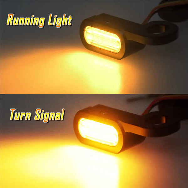 Planet Gates Motorcycle Mini LED Turn Signals Indicators Running Blinker Amber Light With E Mark Handle Grip Lamp For Harley Softail Touring