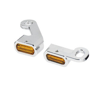 Planet Gates Motorcycle Mini LED Turn Signals Indicators Running Blinker Amber Light With E Mark Handle Grip Lamp For Harley Softail Touring