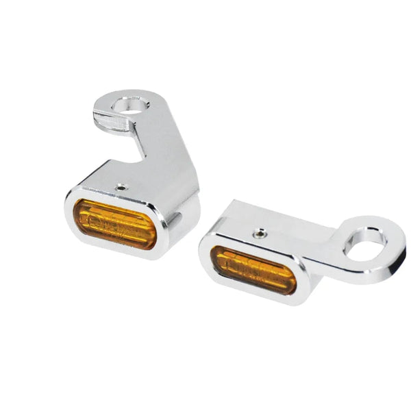 Planet Gates Motorcycle Mini LED Turn Signals Indicators Running Blinker Amber Light With E Mark Handle Grip Lamp For Harley Softail Touring