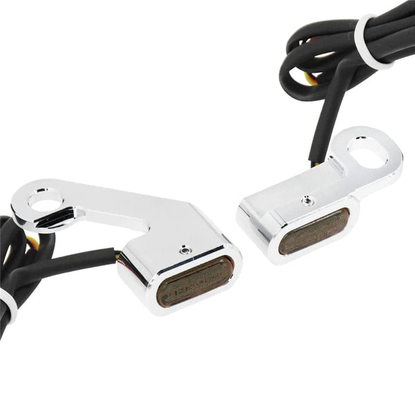 Planet Gates Motorcycle Mini LED Turn Signals Indicators Running Blinker Amber Light With E Mark Handle Grip Lamp For Harley Softail Touring