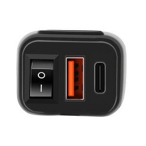 Planet Gates Motorcycle Usb Fast Cell phone Charger Waterproof 12v Port Socket Connector With Cell Mobile Voltmeter Digital For Bike Moto