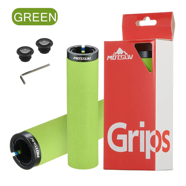 Planet Gates MOTSUV MTB Grip Sponge Grips With Dust Plug Ultralight Soft Bike Handlebar Cover Anti-skid Cozy Bike Handle Alloy Bicycle Parts
