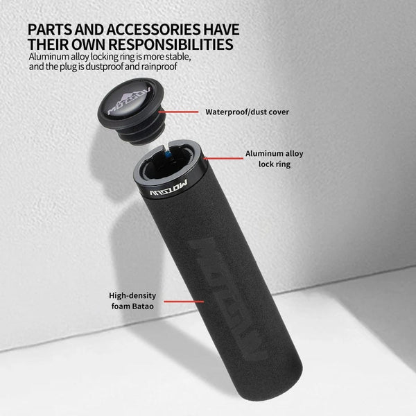 Planet Gates MOTSUV MTB Grip Sponge Grips With Dust Plug Ultralight Soft Bike Handlebar Cover Anti-skid Cozy Bike Handle Alloy Bicycle Parts