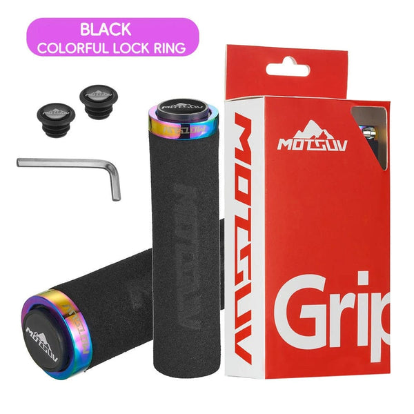 Planet Gates MOTSUV MTB Grip Sponge Grips With Dust Plug Ultralight Soft Bike Handlebar Cover Anti-skid Cozy Bike Handle Alloy Bicycle Parts