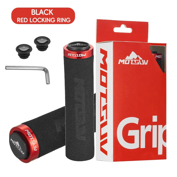 Planet Gates MOTSUV MTB Grip Sponge Grips With Dust Plug Ultralight Soft Bike Handlebar Cover Anti-skid Cozy Bike Handle Alloy Bicycle Parts