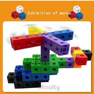 Planet Gates Moulty Linking Math Cubes Set of 100 Counting Number Blocks STEM Counting Toys Snap Linking Cube Math Counters for Kids Learning