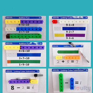 Planet Gates Moulty Linking Math Cubes Set of 100 Counting Number Blocks STEM Counting Toys Snap Linking Cube Math Counters for Kids Learning