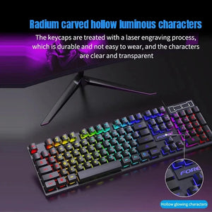Planet Gates Mouse / CHINA 104 key Backlit Mechanical Keyboard Wired Gaming Keyboard waterproof Luminous keyboard And Mouse Set for Gamer PC Laptop Office