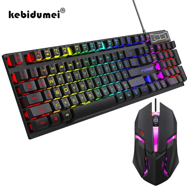 Planet Gates Mouse / CHINA 104 key Backlit Mechanical Keyboard Wired Gaming Keyboard waterproof Luminous keyboard And Mouse Set for Gamer PC Laptop Office