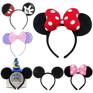 Planet Gates Mouse Headband Cartoon Ears Sequin Bows Hairband Party Cosplay Hair Accessories Children Adults Toys Gift