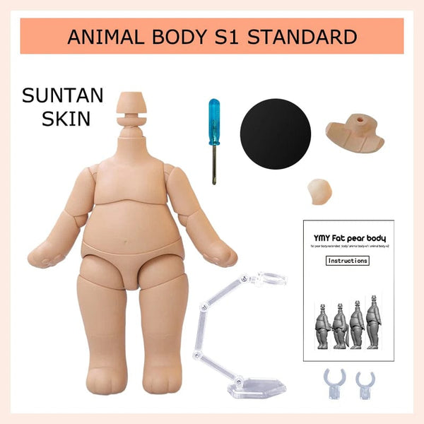 Planet Gates Movable Joint Ymy Doll Fat Animal Body Cat Foot Animal Tail Doll Replace Body Accessories For Nendoroids, Ob11, Gsc, Obitsu 11