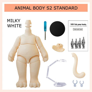 Planet Gates Movable Joint Ymy Doll Fat Animal Body Cat Foot Animal Tail Doll Replace Body Accessories For Nendoroids, Ob11, Gsc, Obitsu 11