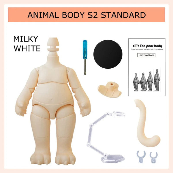 Planet Gates Movable Joint Ymy Doll Fat Animal Body Cat Foot Animal Tail Doll Replace Body Accessories For Nendoroids, Ob11, Gsc, Obitsu 11