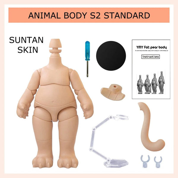 Planet Gates Movable Joint Ymy Doll Fat Animal Body Cat Foot Animal Tail Doll Replace Body Accessories For Nendoroids, Ob11, Gsc, Obitsu 11