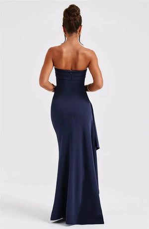 Planet Gates Mozision Strapless Backless High Split Maxi Dress Women Fashion Off-shoulder Sleeveless Bodycon Club Party Long Dress Elegant