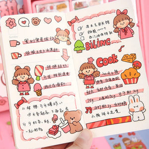Planet Gates Mr. Paper 50pcs Waterproof PET Cartoon Cute Stickers Children Handbook Decoration Kawaii Stickers Korean Stationery Supplies