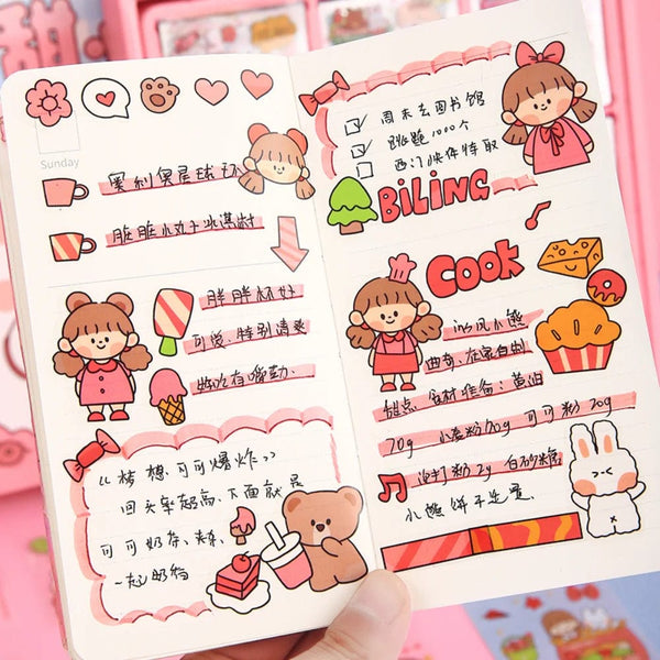 Planet Gates Mr. Paper 50pcs Waterproof PET Cartoon Cute Stickers Children Handbook Decoration Kawaii Stickers Korean Stationery Supplies