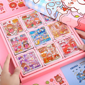Planet Gates Mr. Paper 50pcs Waterproof PET Cartoon Cute Stickers Children Handbook Decoration Kawaii Stickers Korean Stationery Supplies