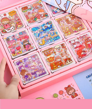 Planet Gates Mr. Paper 50pcs Waterproof PET Cartoon Cute Stickers Children Handbook Decoration Kawaii Stickers Korean Stationery Supplies