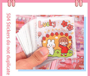 Planet Gates Mr. Paper 50pcs Waterproof PET Cartoon Cute Stickers Children Handbook Decoration Kawaii Stickers Korean Stationery Supplies