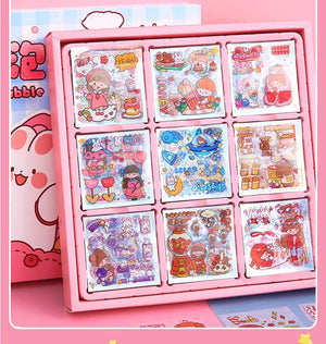 Planet Gates Mr. Paper 50pcs Waterproof PET Cartoon Cute Stickers Children Handbook Decoration Kawaii Stickers Korean Stationery Supplies
