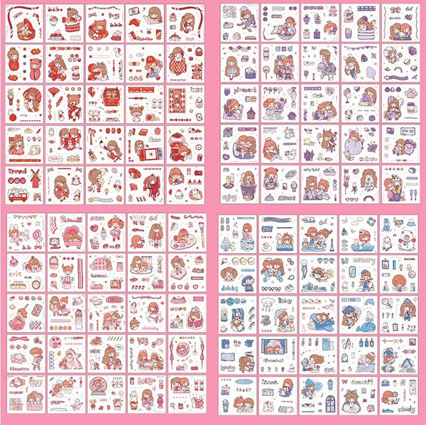 Planet Gates Mr. Paper 50pcs Waterproof PET Cartoon Cute Stickers Children Handbook Decoration Kawaii Stickers Korean Stationery Supplies