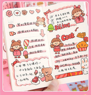 Planet Gates Mr. Paper 50pcs Waterproof PET Cartoon Cute Stickers Children Handbook Decoration Kawaii Stickers Korean Stationery Supplies