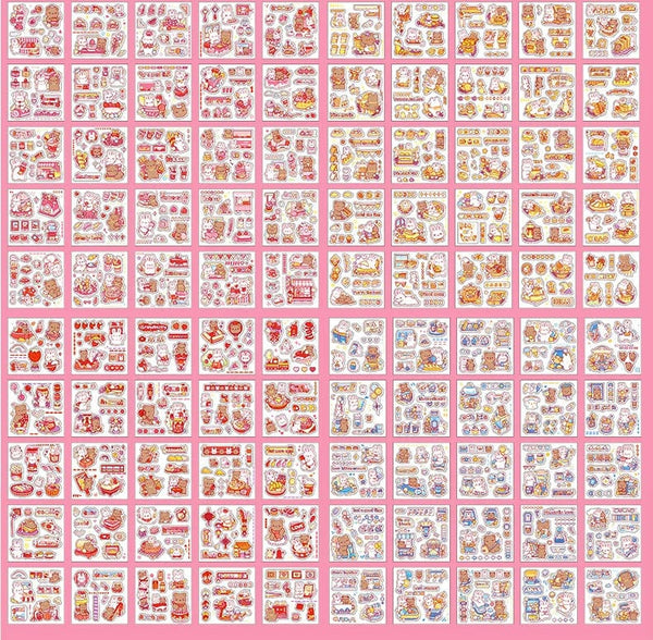 Planet Gates Mr. Paper 50pcs Waterproof PET Cartoon Cute Stickers Children Handbook Decoration Kawaii Stickers Korean Stationery Supplies