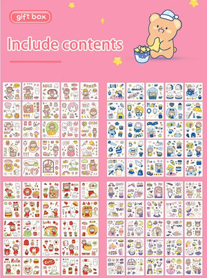 Planet Gates Mr. Paper 50pcs Waterproof PET Cartoon Cute Stickers Children Handbook Decoration Kawaii Stickers Korean Stationery Supplies