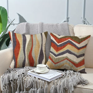 Planet Gates MT142 4PCS Boho Ethnic Style Throw Pillow Covers, 45.72*45.72cm Abstract Geometric Art Home Decorations Cushion Cases For Porch Patio Couch Sofa Living Room Outdoor, Farmhouse Style, Without Pillow Inserts