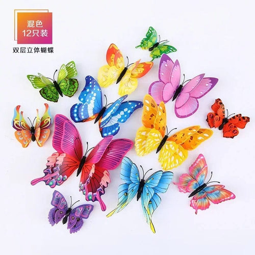 Planet Gates Multi Color - Magnet 12pcs 3D Double Layer Butterflies Wall Stickers Living Room Decor Wedding Kids  Decoration DIY  Art Magnet