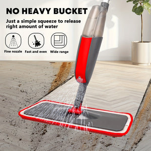 Planet Gates Multi-Purpose Spray Mop Set for Home Kitchen Hardwood Laminate Vinyl Planks Reusable Washable Pads Refillable Sprayer Wet/Dry Cleaning Tool