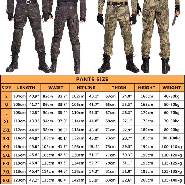 Planet Gates Multicam Camouflage Military Tactical Pants Army Wear-resistant Hiking Pant Paintball Combat Pant With Knee Pads Hunting Clothes