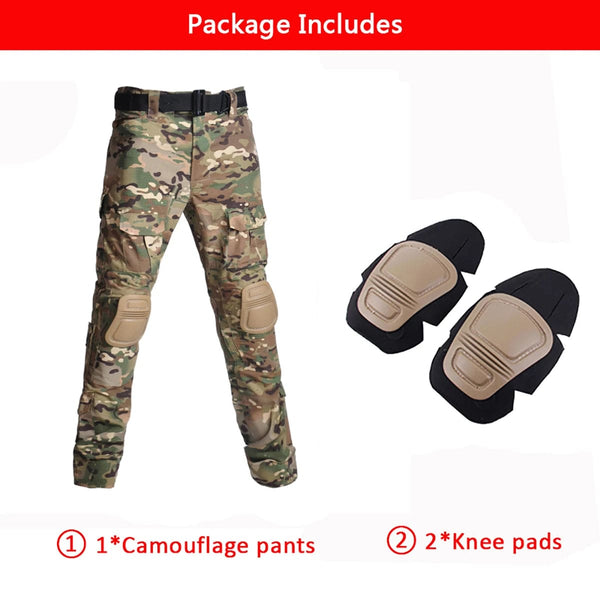 Planet Gates Multicam Camouflage Military Tactical Pants Army Wear-resistant Hiking Pant Paintball Combat Pant With Knee Pads Hunting Clothes